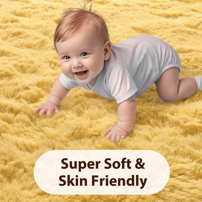 6x9 Large Rugs for Living Room Fluffy Carpet (Yellow)